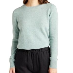 Halogen Cashmere Crew Neck Pale Green Sweater Size XSP